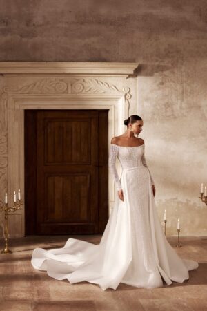 rochie de mireasa sirena cu trena detasabila 2 in 1 - alaia