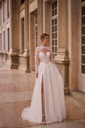 rochie de mireasa a-line cu bolero - ravaina